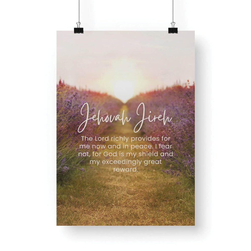 Hanging Jehovah Jireh Prayer Poster